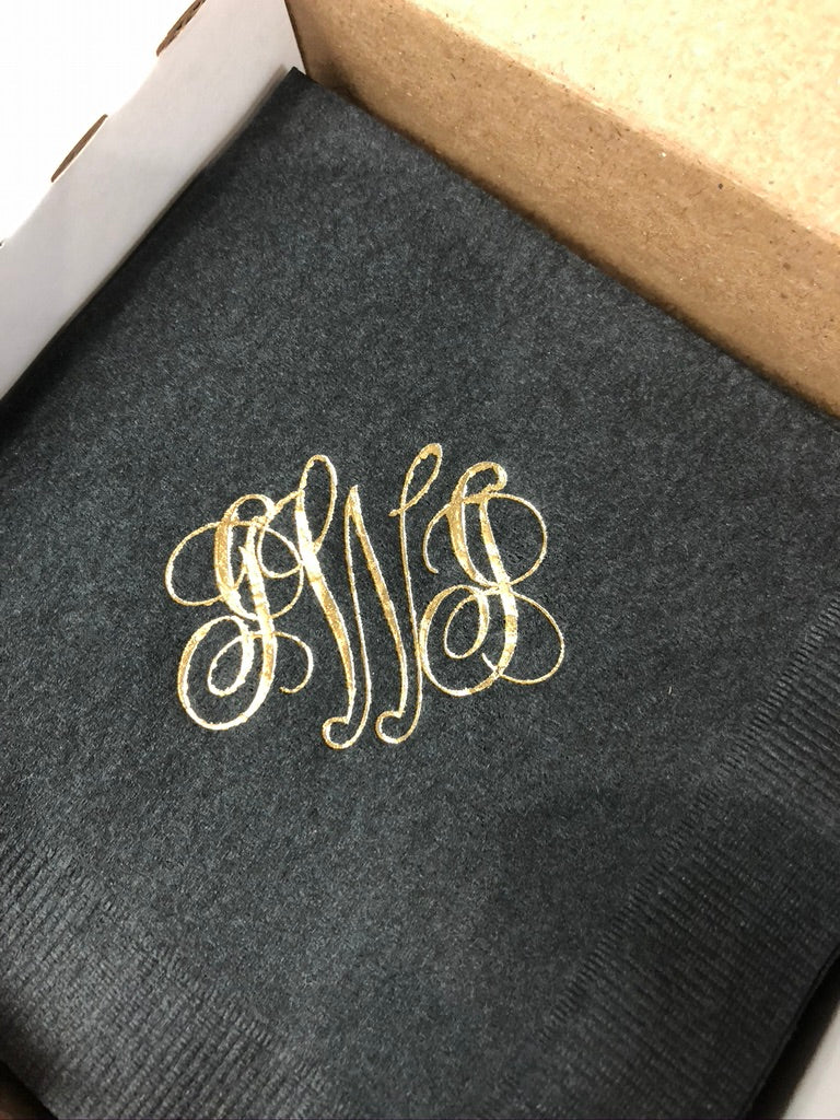 Personalized Monogrammed Cocktail Napkins